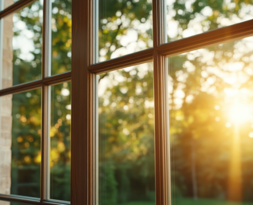 Sun shining through an energy efficient window